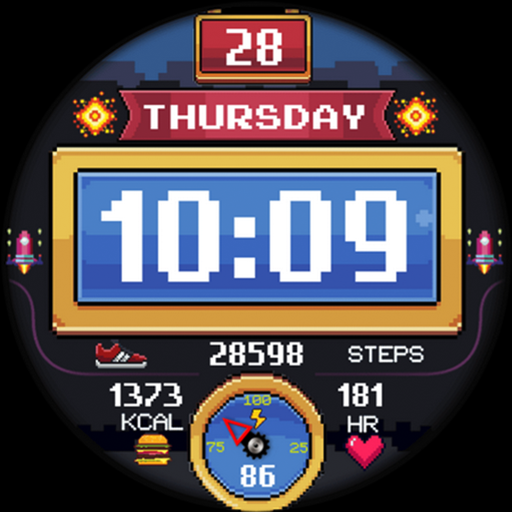 Retro Game Digital Watch Face