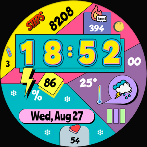 Retro Time Digital Watch Face
