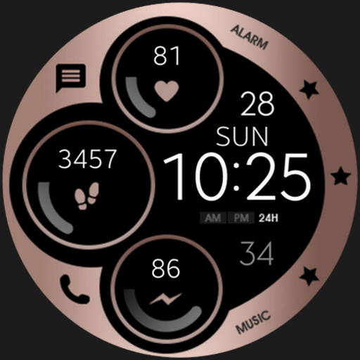 Digital Bronze Watch Face