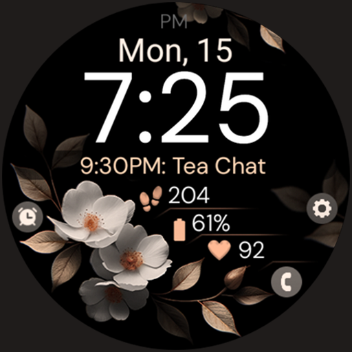 Bronze Flowers watch face