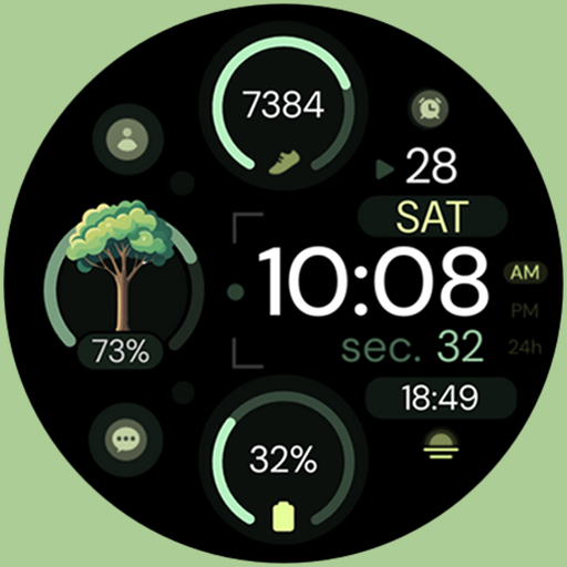 Digital Tree simple watch face