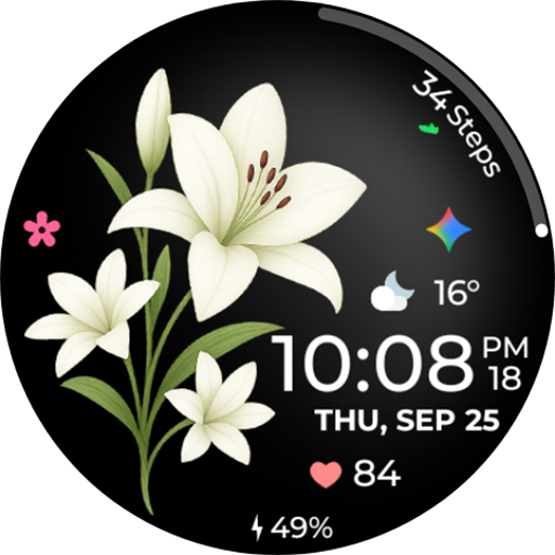 Flowers style watch face