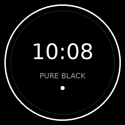 Pure Black Digital Watch Face