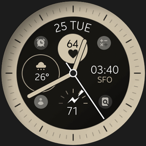 Simple Beige Analog Watch Face