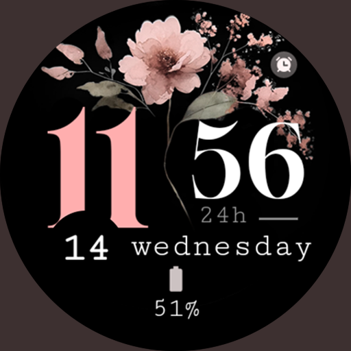 Minimal Bloom pink watch face