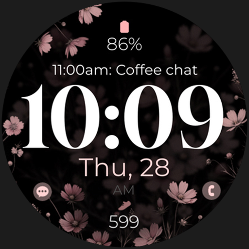 Digital Flowers watch face
