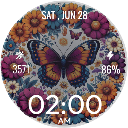 Flower Butterfly WatchFace