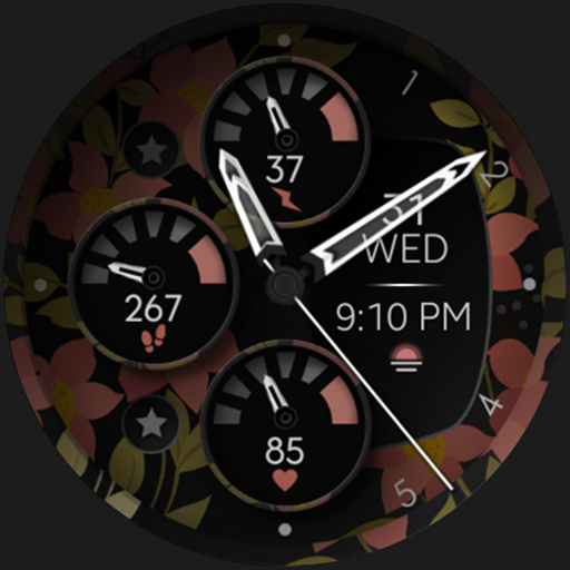 Flowers Analog Watch Face