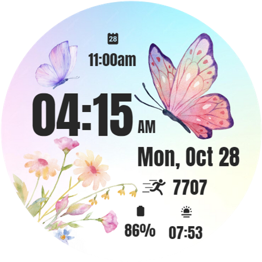 Butterfly Flower  Watch Face