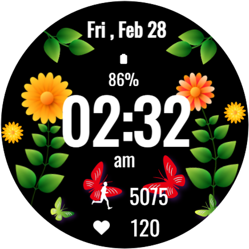 Butterfly Digital Watch Face