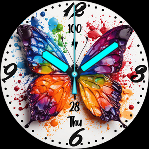 Butterfly Analog Watch Face