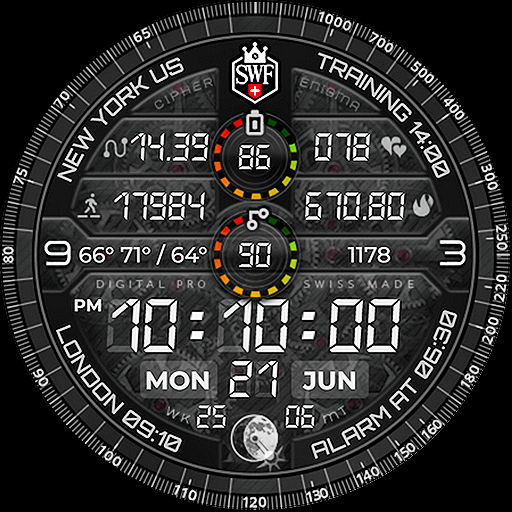 SWF Cipher Digital Watch Face