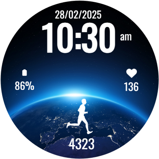 Earth Digital Watch Face