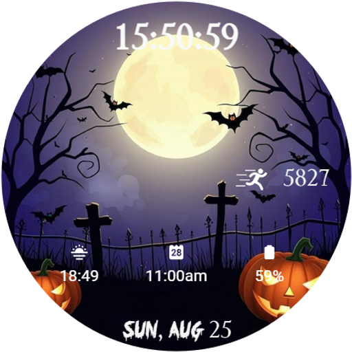 Halloween Moon Watch Face