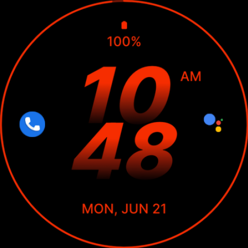 Red Digital Watch Face