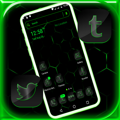Cool Neon Green Launcher Theme