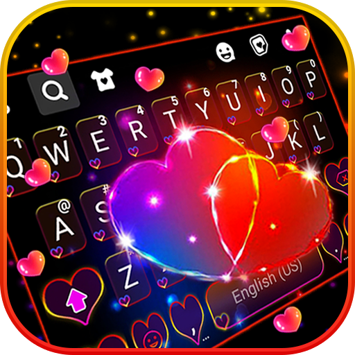 Neon Heart Lights 2 Keyboard T