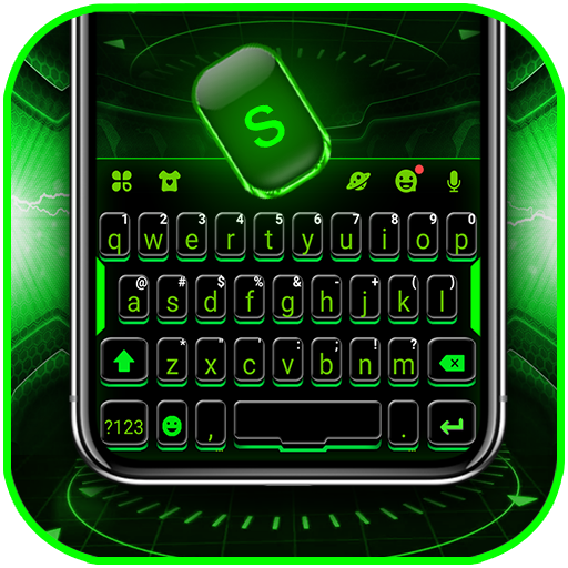 Green Neon Tech Keyboard Theme