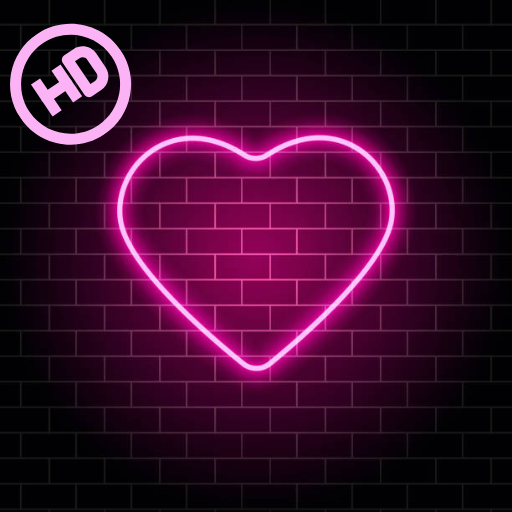Neon hearts wallpaper 2026