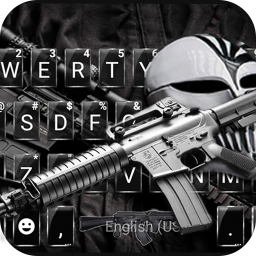 Gun Skull Mask Keyboard Theme