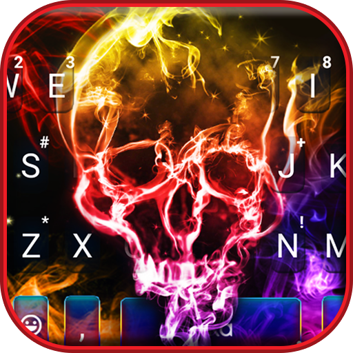 Colorful Smoke Skull Keyboard 