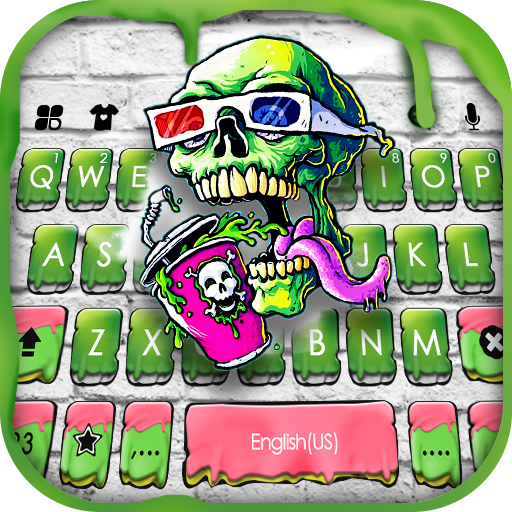 Graffiti Skull Paint Keyboard 