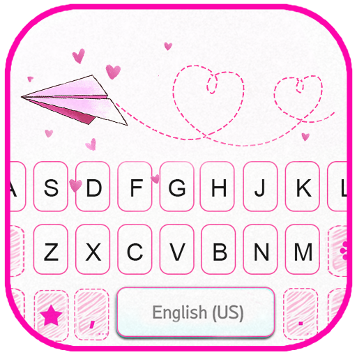 Pink Love Doodle Keyboard Back