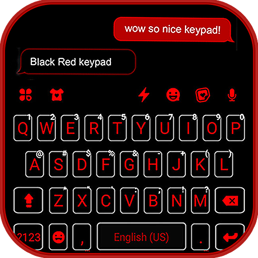Cool Black Red Keyboard Theme