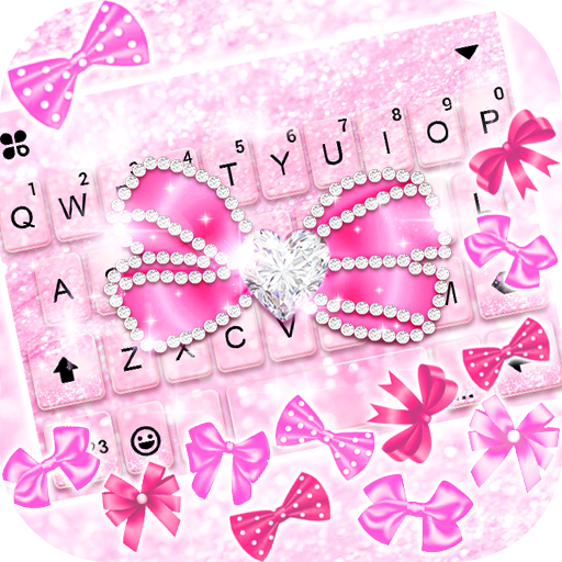 Pink Bow Gravity Keyboard Back
