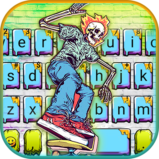 Cool Skate Skull Graffiti Keyb