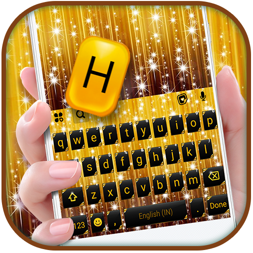 Sparkling Gold Keyboard Backgr