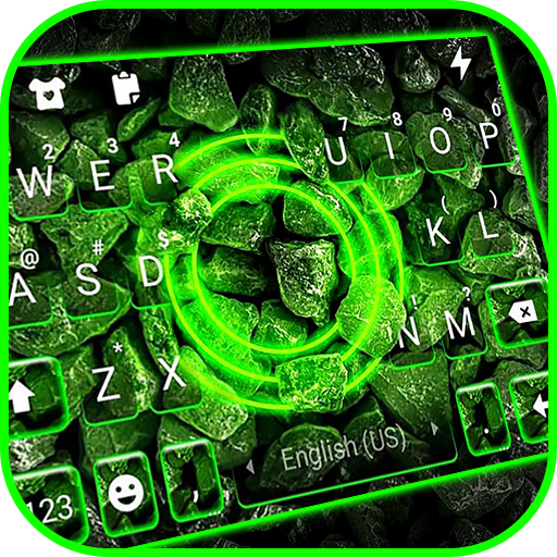 Green Neon Stones Keyboard Bac