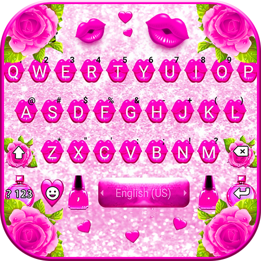 Glitter Pink Girly Keyboard Ba