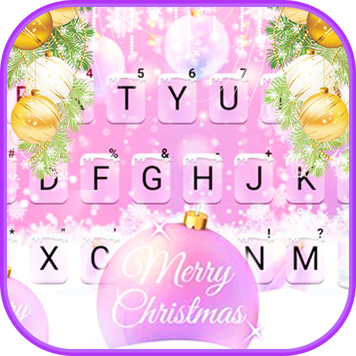 Pink Merry Christmas Keyboard 