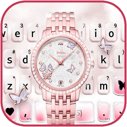Rose Gold Watch Keyboard Theme