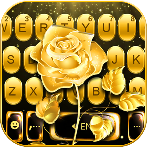 Luxury Gold Rose Keyboard Them
