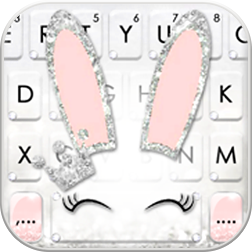 Silver Glitter Bunny Keyboard 