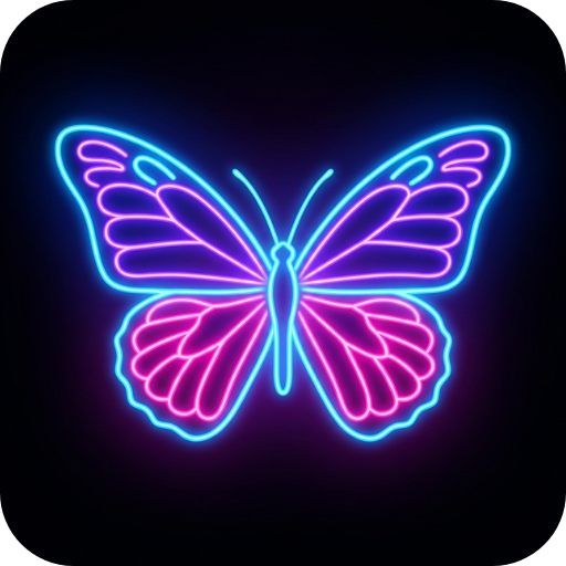Neon Butterfly Glow Wallpaper