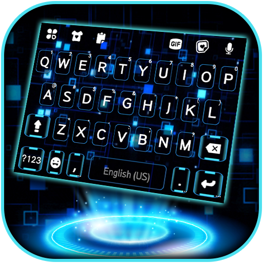 Neon 3D Tech Live Keyboard Bac