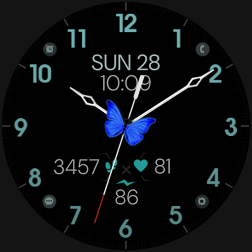 Blue Butterfly Watch Face