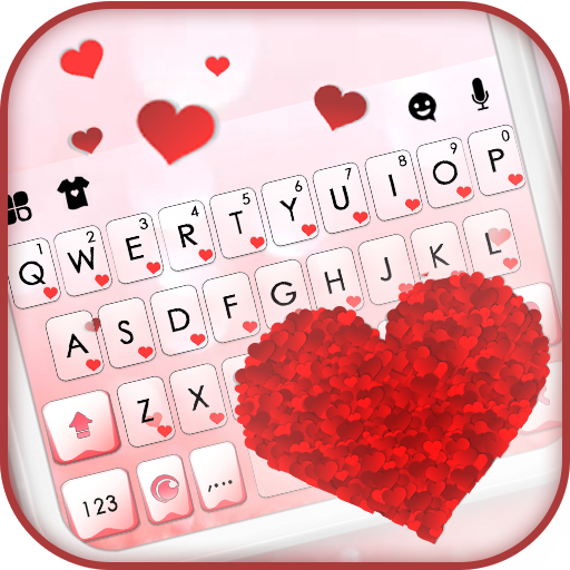 Red Hearts Keyboard Background