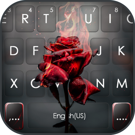 Burning Rose Keyboard Backgrou