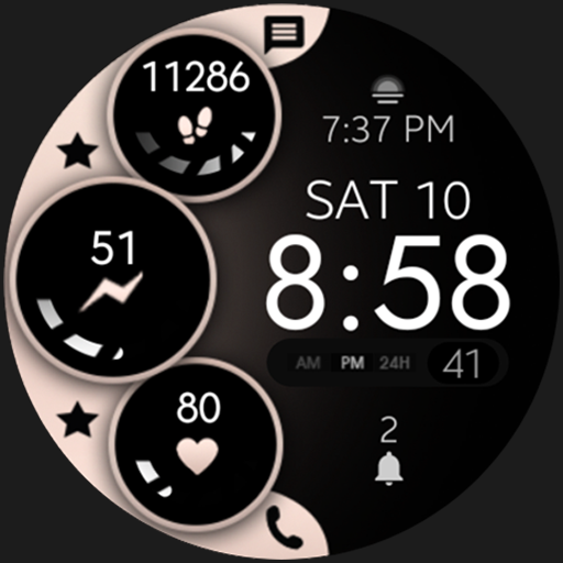 Pink Gold Digital Watch Face