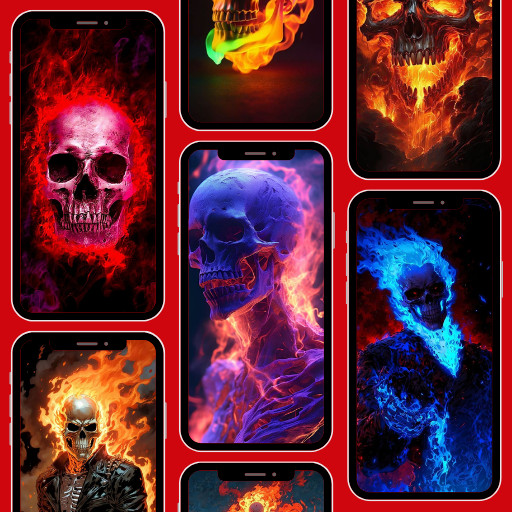 Hellfire Skull Wallpaper 4K
