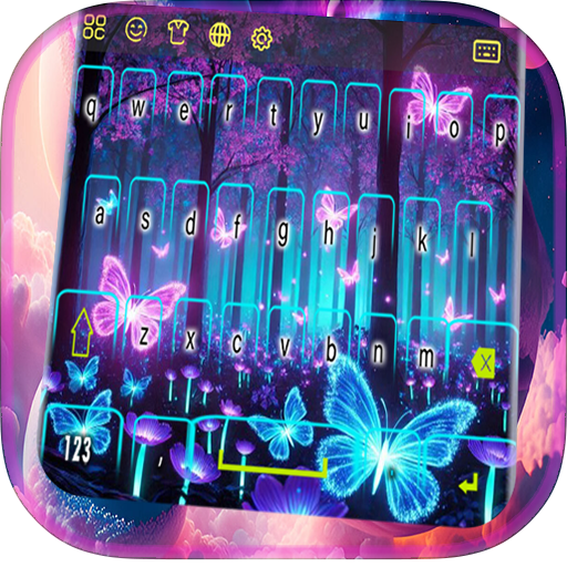 LED Keyboard: Neon Butterfly