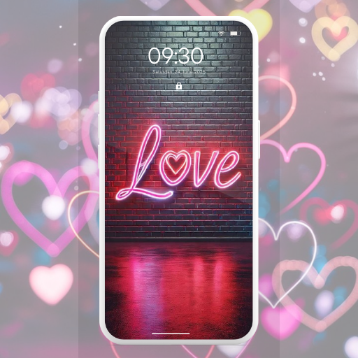 Neon Love Wallpaper 4K
