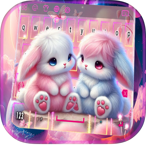 LED Keyboard: Colorful Bunny