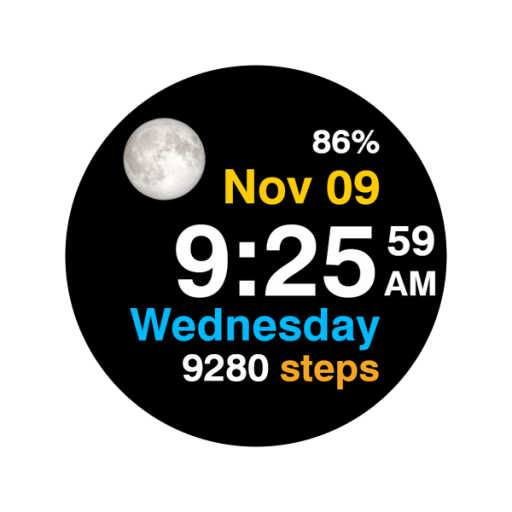 Moon Steps Watch Face