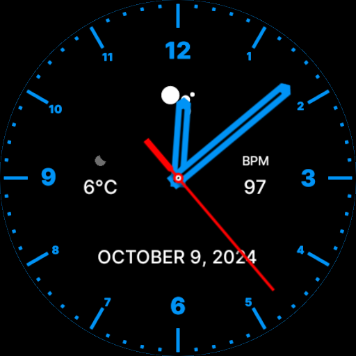 Blue Analog Watch Face