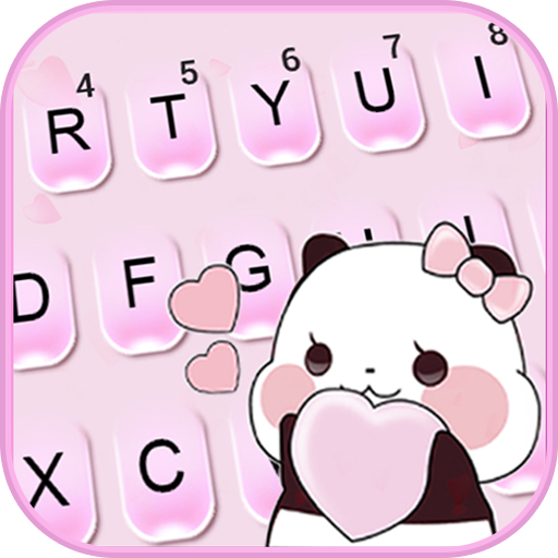 Cute Pink Panda Keyboard Theme